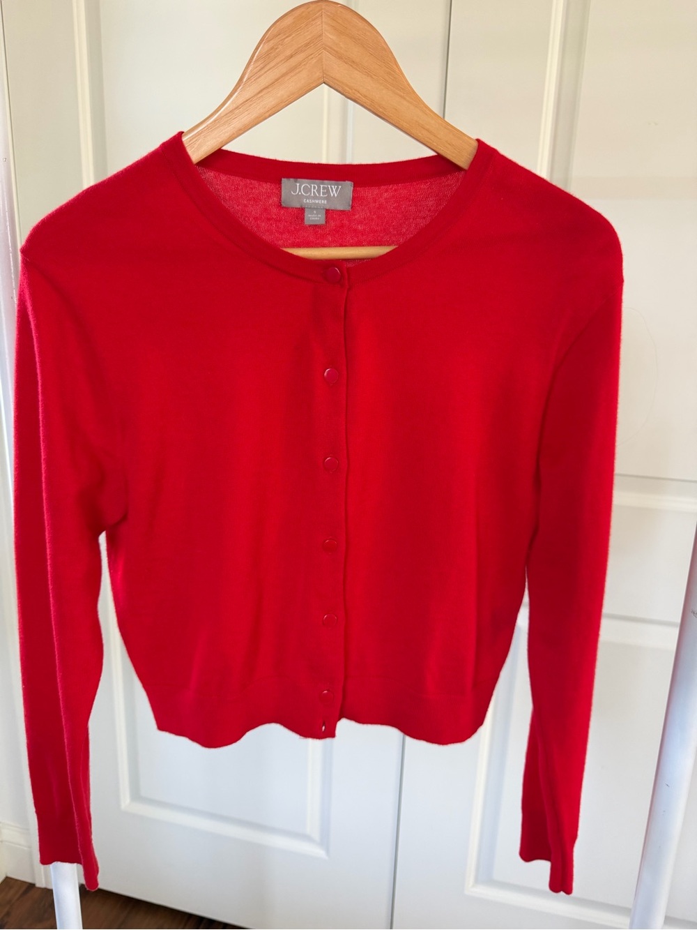 J. Crew Red Cashmere Cardigan